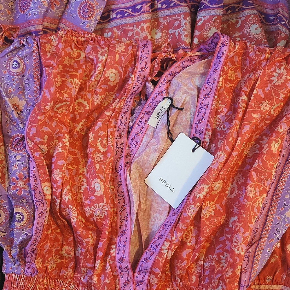 🍒NWT🍒 SPELL SUNSHINE BANDIT GOWN L - Picture 9 of 10